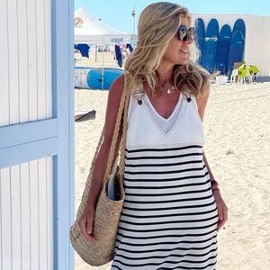 NWT Zara striped pinafore dress